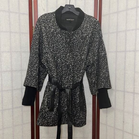 NANETTE LEPORE LEATHER‎ TRIM COAT/JACKET SIZE 6 - Picture 1 of 12